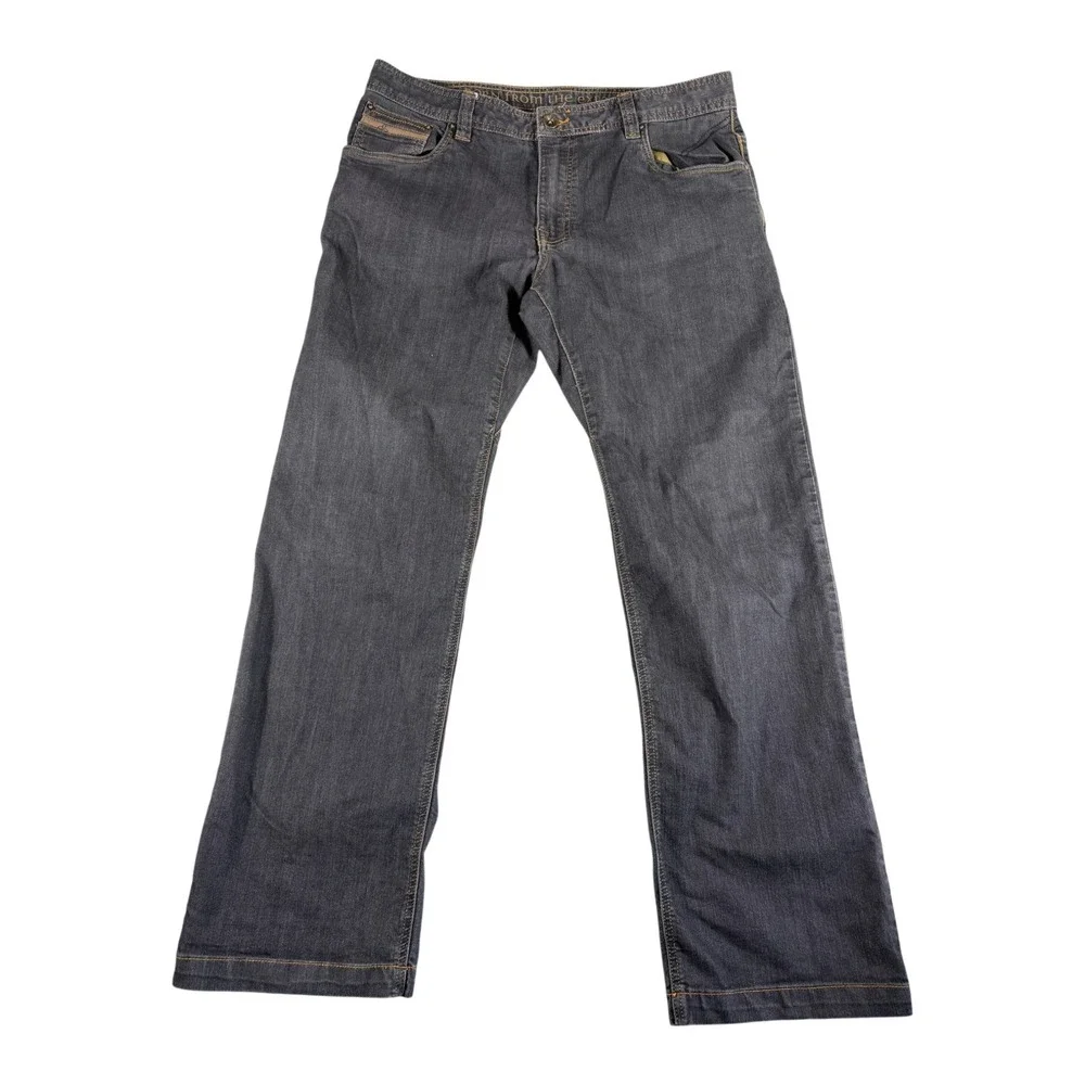 Prana Born From The Experience Jeans Mens 35x32 Gray Rugged Denim Straight Leg